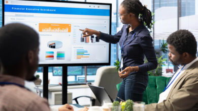 Marketing strategist planning a digital marketing campaign using analytics, SEO, content marketing, and business strategy.