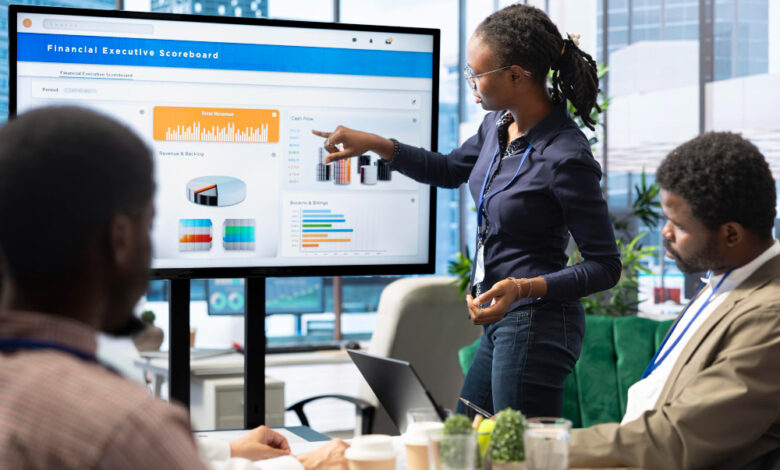 Marketing strategist planning a digital marketing campaign using analytics, SEO, content marketing, and business strategy.