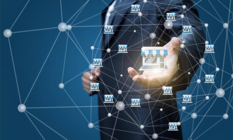 Franchise digital marketing strategy featuring SEO, local search optimization, social media, and online advertising for multi-location businesses.