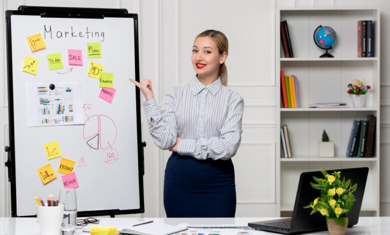 Professional marketing strategist planning digital marketing campaigns and business growth