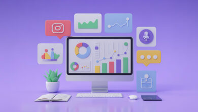 Social media monitoring tools dashboard for tracking brand mentions and engagement