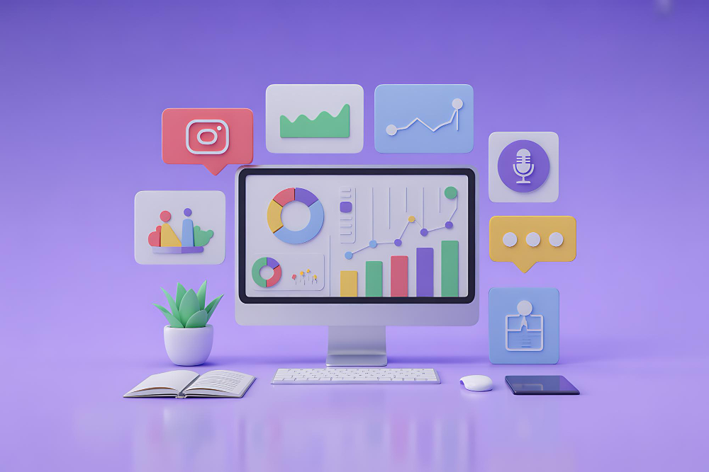 Social media monitoring tools dashboard for tracking brand mentions and engagement