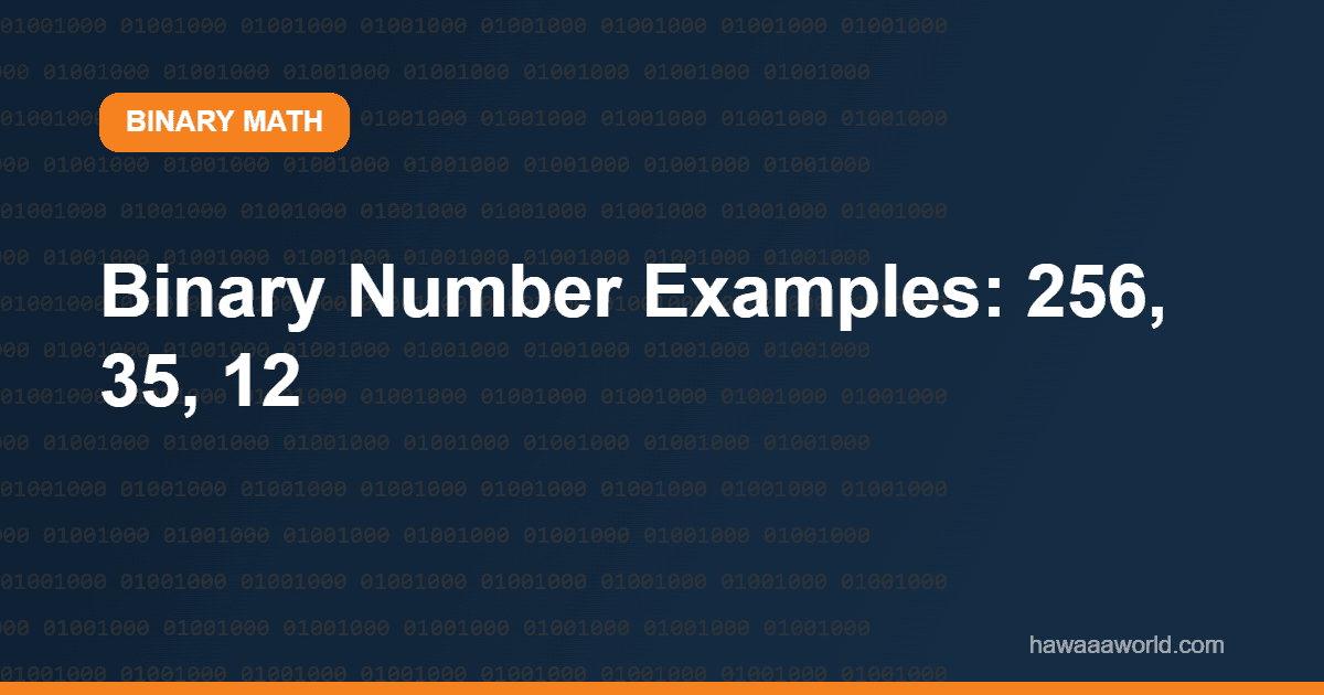 Binary Number Examples: 256, 35, 12