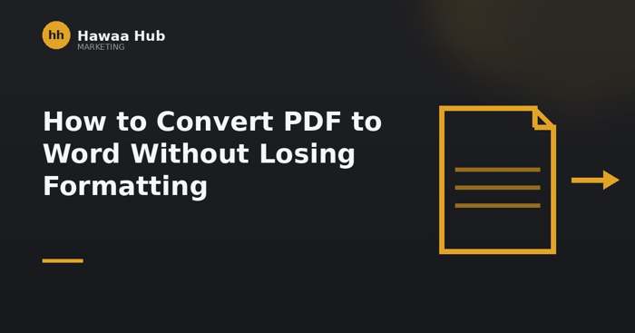 Free PDF to Word Converter tool cover image - Hawaa Hub