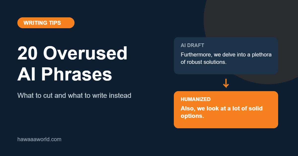 20 overused AI phrases to cut and what to write instead